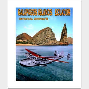GALAPAGOS ISLANDS ECUADOR  Imperial Airways Travel and Tourism Advertising Print Posters and Art